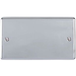 Loops Double CHROME Blanking Chassis Plate Round Edged Wall Box Hole Cover Cap Loops Double CHROME Blanking Chassis Plate Round Edged Wall Box Hole Cover Cap