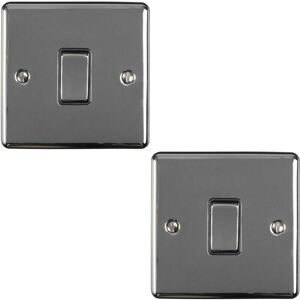 Loops 2 PACK 1 Gang Single INTERMEDIATE Light Switch BLACK NICKEL & Black 10A Rocker Loops 2 PACK 1 Gang Single INTERMEDIATE Light Switch BLACK NICKEL & Black 10A Rocker