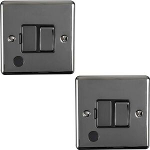 Loops 2 PACK 13A DP Switched Fuse Spur & Flex Outlet BLACK NICKEL & Black Isolation Loops 2 PACK 13A DP Switched Fuse Spur & Flex Outlet BLACK NICKEL & Black Isolation