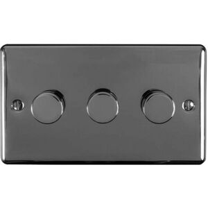 Loops 3 Gang 400W 2 Way Rotary Dimmer Switch BLACK NICKEL Light Dimming Wall Plate Loops 3 Gang 400W 2 Way Rotary Dimmer Switch BLACK NICKEL Light Dimming Wall Plate