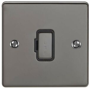 Loops 13A DP Unswitched Fuse Spur BLACK NICKEL & Black Mains Isolation Wall Plate Loops 13A DP Unswitched Fuse Spur BLACK NICKEL & Black Mains Isolation Wall Plate