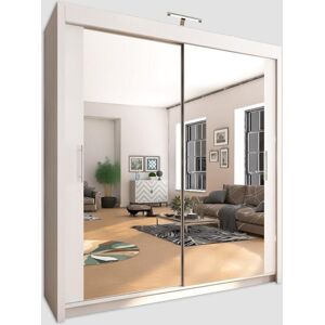 Arthauss (203cm, White) Chicago Sliding Mirror Door Wardrobe For Bedroom Arthauss (203cm, White) Chicago Sliding Mirror Door Wardrobe For Bedroom