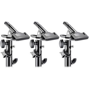 Neewer 3 Pieces Photo Studio Heavy Duty Metal Clamp Holder with 5/8-inch Tripod Neewer 3 Pieces Photo Studio Heavy Duty Metal Clamp Holder with 5/8-inch Tripod