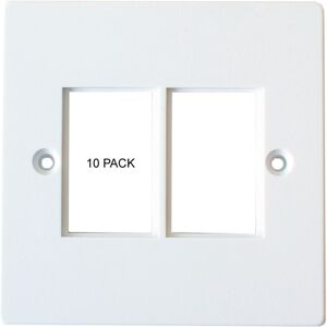 Loops 10 PACK 2x Double Gang Module Modular Frame 25 x 38mm LJ6C Wall Face Plate Cable Loops 10 PACK 2x Double Gang Module Modular Frame 25 x 38mm LJ6C Wall Face Plate Cable