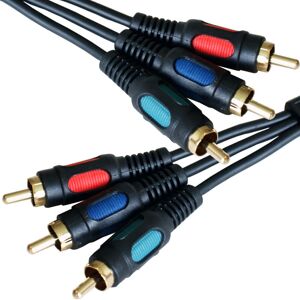 Loops 5x 0.15m 3RCA Male to 3 Phono Plug Patch Cable Lead RGB Component DVD CCTV Loops 5x 0.15m 3RCA Male to 3 Phono Plug Patch Cable Lead RGB Component DVD CCTV