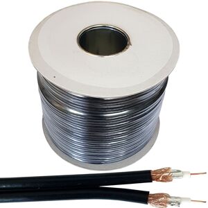 Loops 100M Twin 2x WF65 Thin Coaxial Black Cable Shotgun Satellite Sky Plus HD Freesat Loops 100M Twin 2x WF65 Thin Coaxial Black Cable Shotgun Satellite Sky Plus HD Freesat