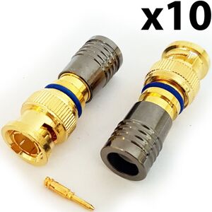 Loops 10x BNC Compression Connectors RG6 Crimp Male Plugs Coaxial Cable CCTV Install Loops 10x BNC Compression Connectors RG6 Crimp Male Plugs Coaxial Cable CCTV Install