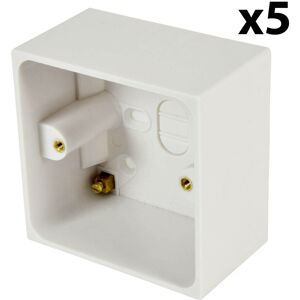 Loops 5x 47mm Deep Single Plastic Surface Mounted AV HDMI Back Box 1 Gang Wall Outlet Loops 5x 47mm Deep Single Plastic Surface Mounted AV HDMI Back Box 1 Gang Wall Outlet