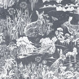 Arthouse Meadow Hare Navy Wallpaper - Wallpaper Arthouse Meadow Hare Navy Wallpaper - Wallpaper