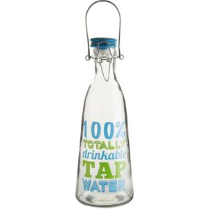Premier Housewares Crystal Glass Water Bottle 1000Ml, Vibrant Design Clear Glassware, Transparent D Premier Housewares Crystal Glass Water Bottle 1000Ml, Vibrant Design Clear Glassware, Transparent D