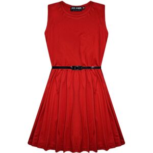 a2zkids (11-12 Years, Red) Girls Skater Dress Kids Party Dresses With Belt a2zkids (11-12 Years, Red) Girls Skater Dress Kids Party Dresses With Belt