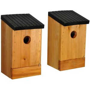 Selections Traditional Wooden Bird Nest Box Houses - Set of 2 Selections Traditional Wooden Bird Nest Box Houses - Set of 2