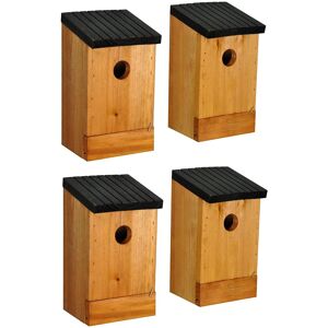 Selections Wooden Bird Nest Box Birdhouses with Removable Bases (Set of 4) Selections Wooden Bird Nest Box Birdhouses with Removable Bases (Set of 4)