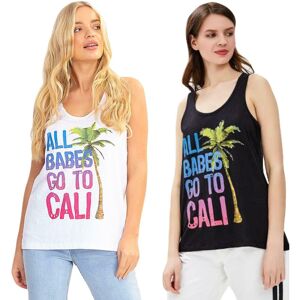 Brave Soul (White - 69Monica, XS) Womens Vest Rainbow Print Stretchy Tank Tops Brave Soul (White - 69Monica, XS) Womens Vest Rainbow Print Stretchy Tank Tops