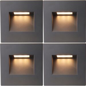 Loops 4 PACK Square Outdoor Pathway Guide Light - 1.5W Indirect CCT LED - Black Pc Loops 4 PACK Square Outdoor Pathway Guide Light - 1.5W Indirect CCT LED - Black Pc