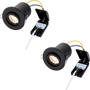 Loops 2 PACK Tiltable Recessed Ceiling Downlight - 50W GU10 Reflector - Fire Rated Loops 2 PACK Tiltable Recessed Ceiling Downlight - 50W GU10 Reflector - Fire Rated