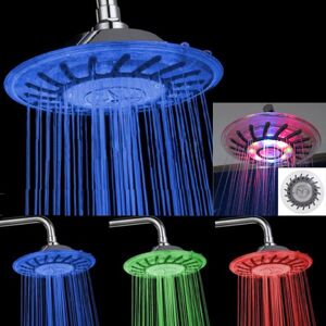 GreenZech 7 Colors Automatic LED Light Changing Round Top Shower Head Bath Rainfall Shower GreenZech 7 Colors Automatic LED Light Changing Round Top Shower Head Bath Rainfall Shower