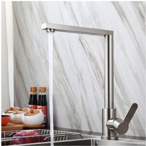 GreenZech Stainless Steel Kitchen Sink Faucet 360 Rotate Single Handle Single Hole Lead Fr GreenZech Stainless Steel Kitchen Sink Faucet 360 Rotate Single Handle Single Hole Lead Fr