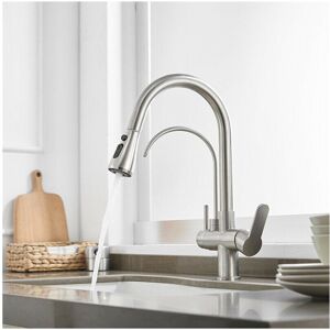 GreenZech (Silver) 3 in 1 Kitchen Pull Down Sprayer 360 Rotating Hot and Cold Water Mixer GreenZech (Silver) 3 in 1 Kitchen Pull Down Sprayer 360 Rotating Hot and Cold Water Mixer