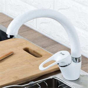 GreenZech (White) Brass 3 Color Kitchen Sink Faucet Mixer Cold And Hot Single Handle Swive GreenZech (White) Brass 3 Color Kitchen Sink Faucet Mixer Cold And Hot Single Handle Swive