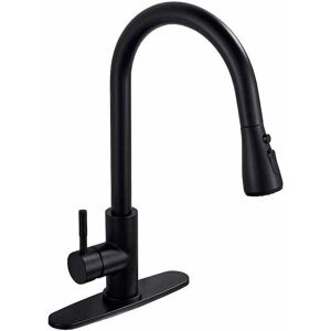 GreenZech (Black, 3/8) Kitchen Faucet With Pull Down Sprayer Brushed Nickel High Arc Singl GreenZech (Black, 3/8) Kitchen Faucet With Pull Down Sprayer Brushed Nickel High Arc Singl