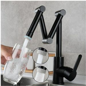 GreenZech (Black) Folding Kitchen Sink Faucet Retractable Hot and Cold Mixer Tap Brass Uni GreenZech (Black) Folding Kitchen Sink Faucet Retractable Hot and Cold Mixer Tap Brass Uni