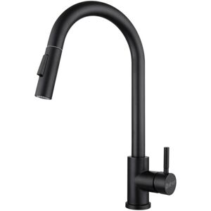 GreenZech (Black) Stainless Steel Kitchen Faucet 360 Rotation With Pull Down Sprayer Finge GreenZech (Black) Stainless Steel Kitchen Faucet 360 Rotation With Pull Down Sprayer Finge