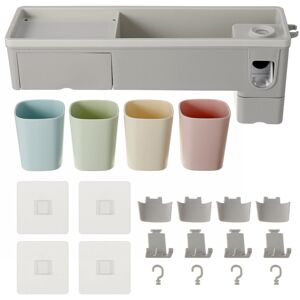 GreenZech (4-Cup Holder) Wall-mounted Toothbrush Holder Toothpaste Dispenser GreenZech (4-Cup Holder) Wall-mounted Toothbrush Holder Toothpaste Dispenser