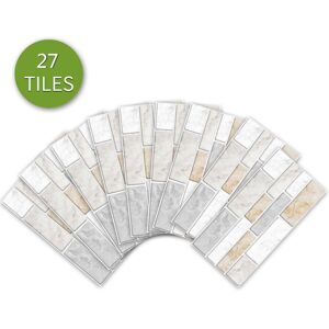 GreenZech (White 1) 9pcs/27pcs/54pcs Wall Sticker Kitchen Tile Stickers Bathroom Self-adhe GreenZech (White 1) 9pcs/27pcs/54pcs Wall Sticker Kitchen Tile Stickers Bathroom Self-adhe