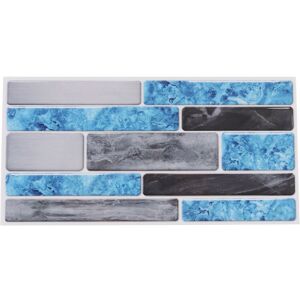 GreenZech (Grey Blue) 9Pcs 7.8x3.9'' 3D Wall Tile Sticker Bathroom PVC Decals Art Poster D GreenZech (Grey Blue) 9Pcs 7.8x3.9'' 3D Wall Tile Sticker Bathroom PVC Decals Art Poster D