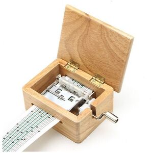 GreenZech DIY Hand-Cranked Music Box 15 Tone Wooden Box With Hole Puncher And Paper Tapes GreenZech DIY Hand-Cranked Music Box 15 Tone Wooden Box With Hole Puncher And Paper Tapes