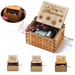 GreenZech (B) Antique Carved Wooden Hand Cranked Music Box Christmas Birthday Gift Home De GreenZech (B) Antique Carved Wooden Hand Cranked Music Box Christmas Birthday Gift Home De