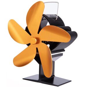 GreenZech (Gold) 1350RPM Silent 25dB 5 Leaves Stove Fan Heat Powered Energy Saving Firepla GreenZech (Gold) 1350RPM Silent 25dB 5 Leaves Stove Fan Heat Powered Energy Saving Firepla