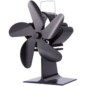 GreenZech (Black) 1350RPM Silent 25dB 5 Leaves Stove Fan Heat Powered Energy Saving Firepl GreenZech (Black) 1350RPM Silent 25dB 5 Leaves Stove Fan Heat Powered Energy Saving Firepl