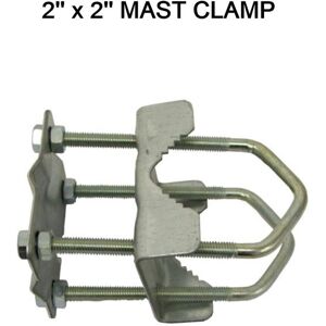 Unbranded (2'' x 2'' Mast Clamp) Mast Pole Clamps for TV Arial FM DAB Satellite With U Bol Unbranded (2'' x 2'' Mast Clamp) Mast Pole Clamps for TV Arial FM DAB Satellite With U Bol