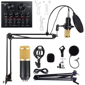 GreenZech (Gold) 9in1 Condenser Microphone Kit Live Sound Card Stand Shock Mount Professio GreenZech (Gold) 9in1 Condenser Microphone Kit Live Sound Card Stand Shock Mount Professio