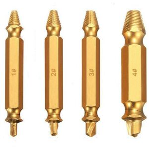 GreenZech 4Pcs Double Side Damaged Screw Bolt Extractor Drill Bits Gold Oxide Edition Stri GreenZech 4Pcs Double Side Damaged Screw Bolt Extractor Drill Bits Gold Oxide Edition Stri