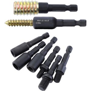 GreenZech 6Pcs Cr-Mo Self-Tapping Socket Adapter Set for 6mm/8mm/10mm Insert Nuts or Hange GreenZech 6Pcs Cr-Mo Self-Tapping Socket Adapter Set for 6mm/8mm/10mm Insert Nuts or Hange