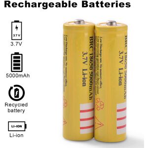 Jardiboutique (2pcs) 2/4/8Pcs 18650 Rechargeable Li-ion 5000mAh 3.7V Battery for Flashlight To Jardiboutique (2pcs) 2/4/8Pcs 18650 Rechargeable Li-ion 5000mAh 3.7V Battery for Flashlight To