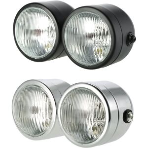 GreenZech (Black) 12V 35W 4-inch Motorcycle Chrome-plated Twin Headlight Front Lamp for Ha GreenZech (Black) 12V 35W 4-inch Motorcycle Chrome-plated Twin Headlight Front Lamp for Ha