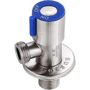 GreenZech (Blue) Stainless Steel Brushed Hot & Cold Water Triangle Valve G1/2 Thread Angle GreenZech (Blue) Stainless Steel Brushed Hot & Cold Water Triangle Valve G1/2 Thread Angle