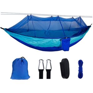 GreenZech (Blue) 260x140cm Double Outdoor Travel Camping Hammock Bed W/ Mosquito Net Kit GreenZech (Blue) 260x140cm Double Outdoor Travel Camping Hammock Bed W/ Mosquito Net Kit