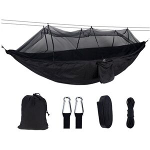 GreenZech (Black) 260x140cm Double Outdoor Travel Camping Hammock Bed W/ Mosquito Net Kit GreenZech (Black) 260x140cm Double Outdoor Travel Camping Hammock Bed W/ Mosquito Net Kit