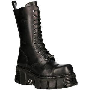 (37) New Rock M-MILI211C-C1 Unisex Black Leather Boots (37) New Rock M-MILI211C-C1 Unisex Black Leather Boots