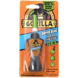 Gorilla Glue Clear Micro Precise Super Glue Gel, 5.5g Bottle Gorilla Glue Clear Micro Precise Super Glue Gel, 5.5g Bottle