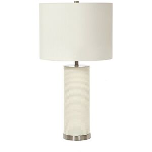 Loops White Resin Ribbed Table Lamp - Light Fixture Loops White Resin Ribbed Table Lamp - Light Fixture