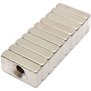 GreenZech 10pcs Block Magnets 20x10x5mm Hole 4mm Rare Earth Neodymium N5 Magnetic Toys GreenZech 10pcs Block Magnets 20x10x5mm Hole 4mm Rare Earth Neodymium N5 Magnetic Toys