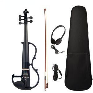 GreenZech (Black) Full Size 4/4 Violin Electric Violin Fiddle Maple Body Fingerboard Pegs GreenZech (Black) Full Size 4/4 Violin Electric Violin Fiddle Maple Body Fingerboard Pegs