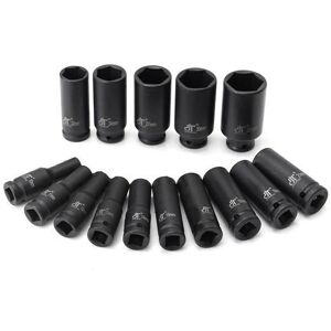 GreenZech 15pcs 1/2 Inch Drive Deep Impact Metric Socket Set 10-32mm Air Garage Socket Wre GreenZech 15pcs 1/2 Inch Drive Deep Impact Metric Socket Set 10-32mm Air Garage Socket Wre