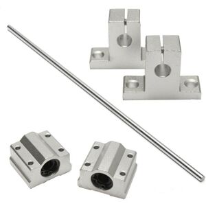 GreenZech 8x400mm Linear Rail Shaft with 2pcs Shaft Supports and 2pcs Linear Bearing Block GreenZech 8x400mm Linear Rail Shaft with 2pcs Shaft Supports and 2pcs Linear Bearing Block